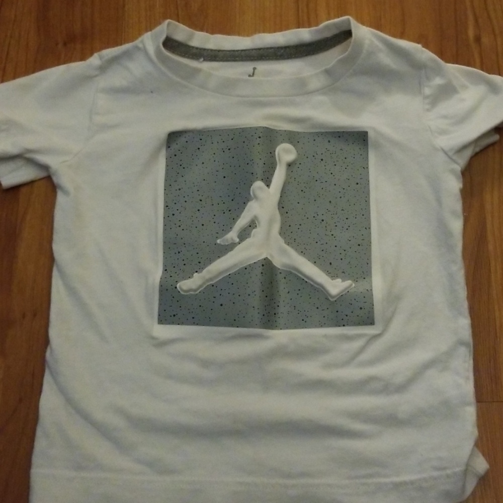 White and Grey Jordan tee
